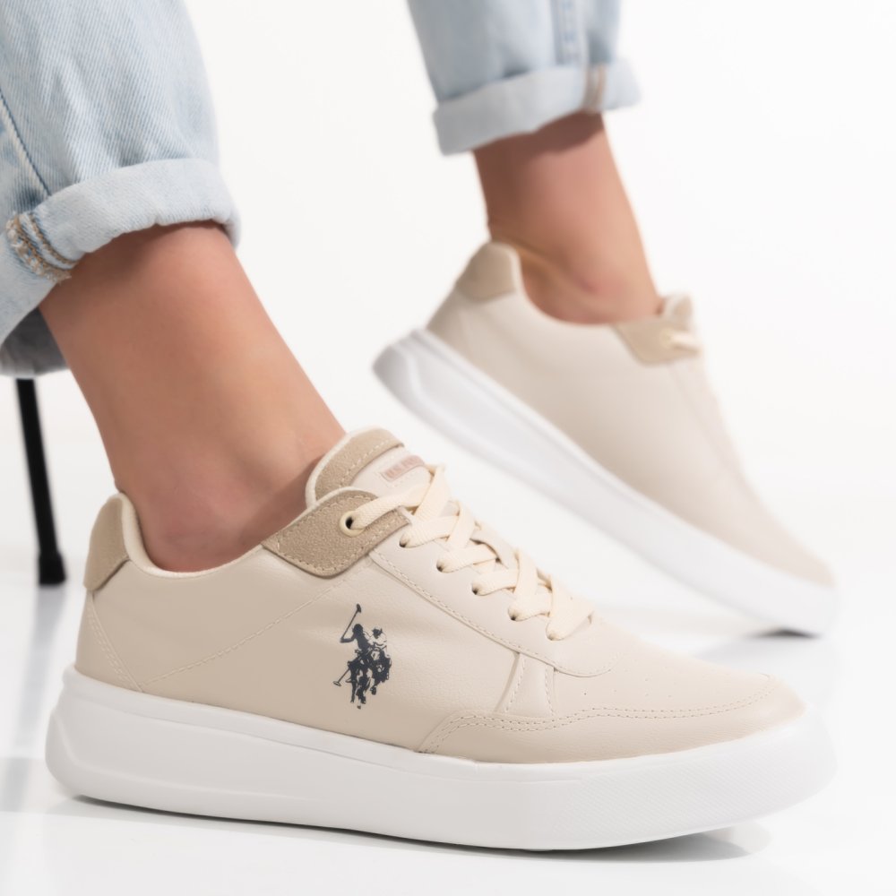 U.S. POLO ASSN, PANTOFI SPORT BEIGE ELTA