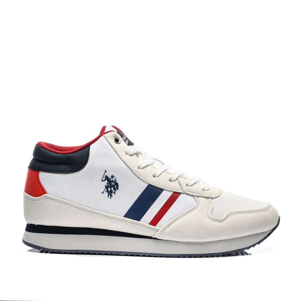 U.S. POLO ASSN, PANTOFI SPORT INALTI WHITE NOBIL-008