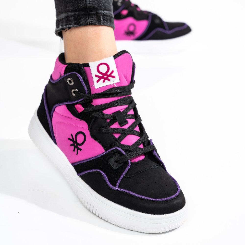 BENETON, PANTOFI SPORT BLACK PURPLE BTW227600