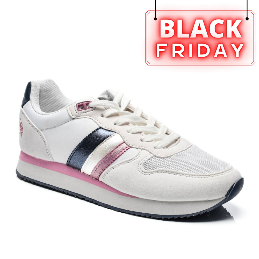 U.S. POLO ASSSN, PANTOFI SPORT WHITE PINK NOBIW004