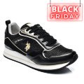 U.S. POLO ASSN, PANTOFI SPORT BLACK GOLD SUEDE FEY003