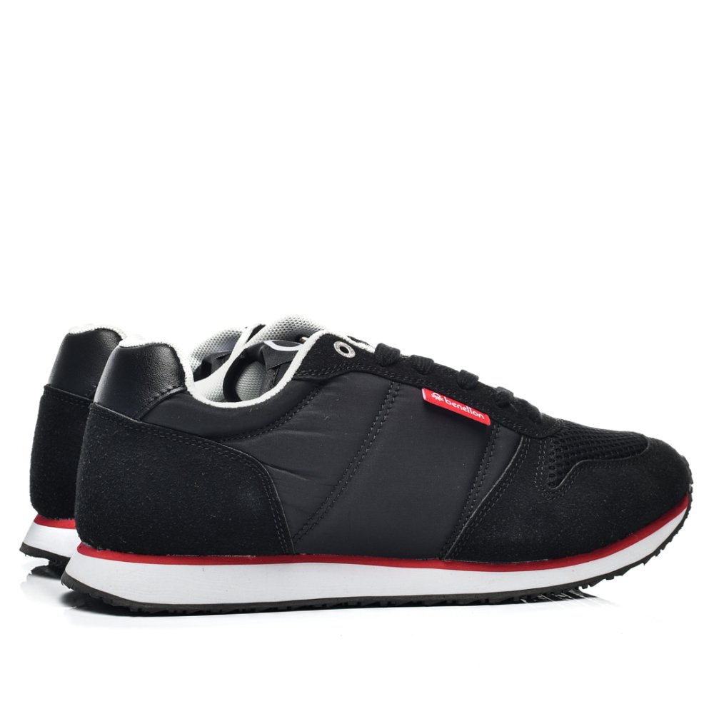 BENETTON, PANTOFI SPORT BLACK SUEDE BTM313007