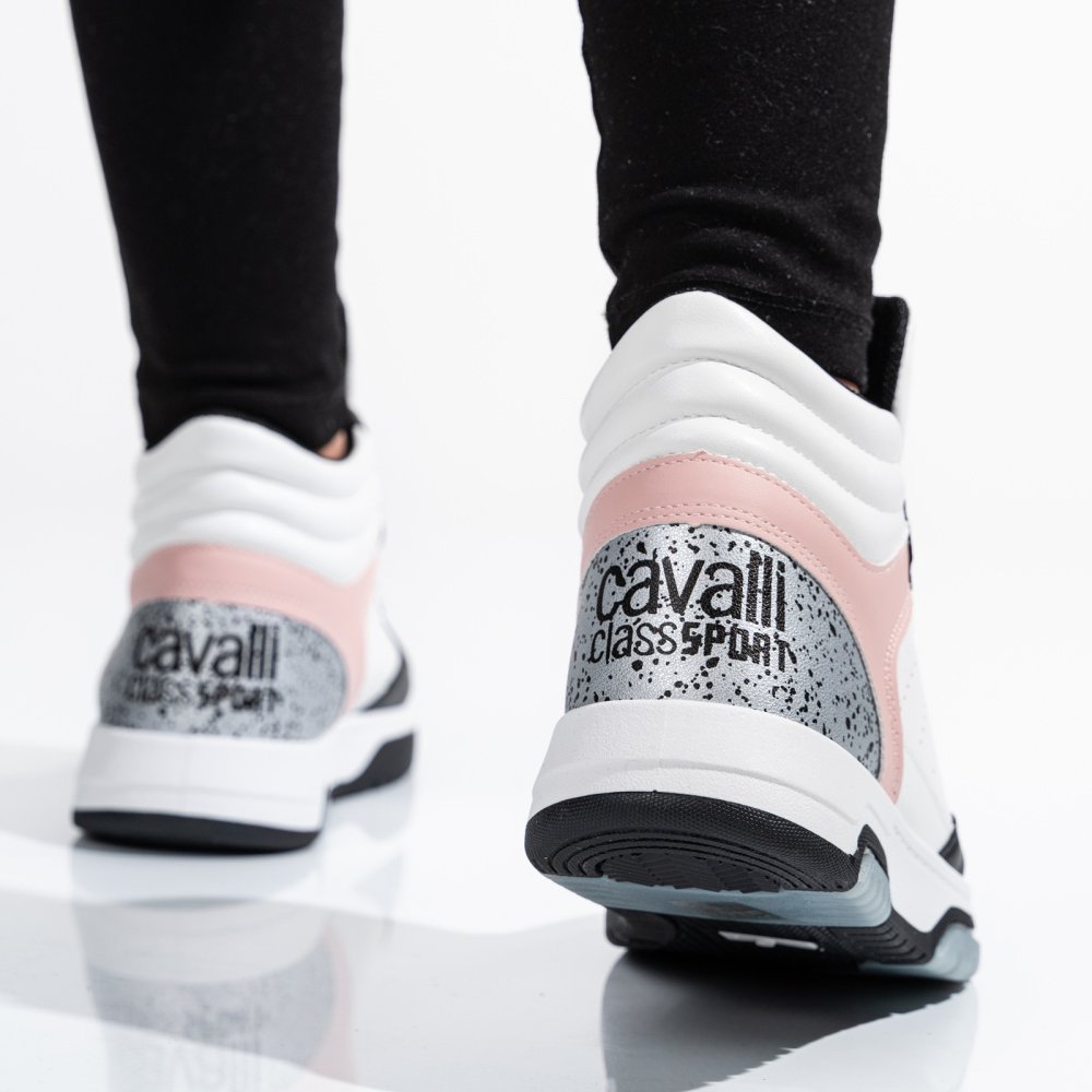 CAVALLI CLASS, PANTOFI SPORT WHITE PINK S23-S00CW8633