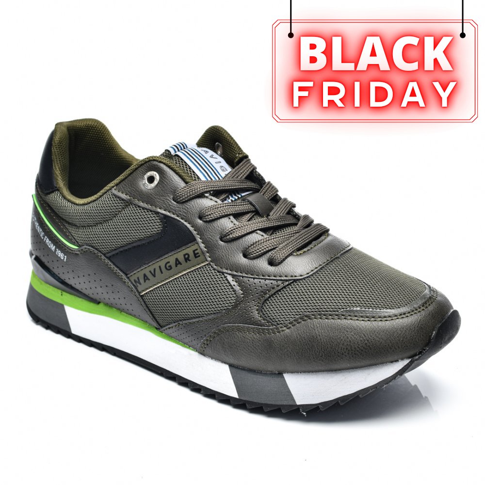 NAVIGARE, PANTOFI SPORT GREEN BLACK NAM313005