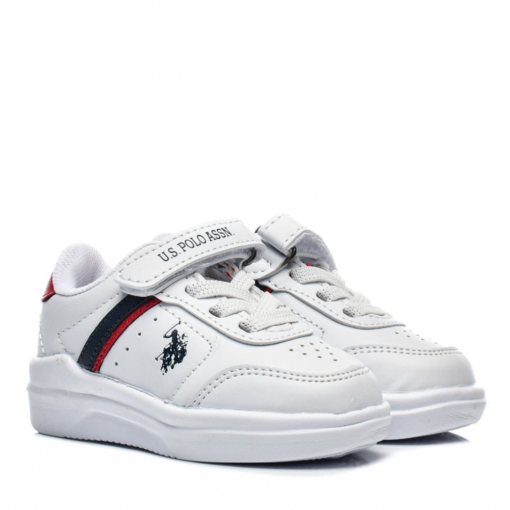 U.S. POLO ASSN, PANTOFI SPORT WHITE PENTRU COPII BERKELEY JR