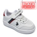 U.S. POLO ASSN, PANTOFI SPORT WHITE PENTRU COPII BERKELEY JR