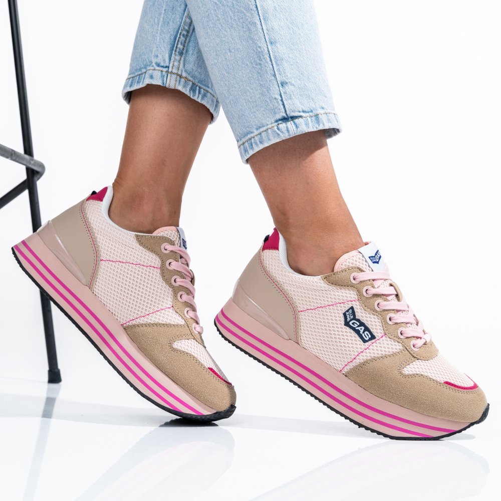 GAS, PANTOFI SPORT BEIGE PINK GAW313910