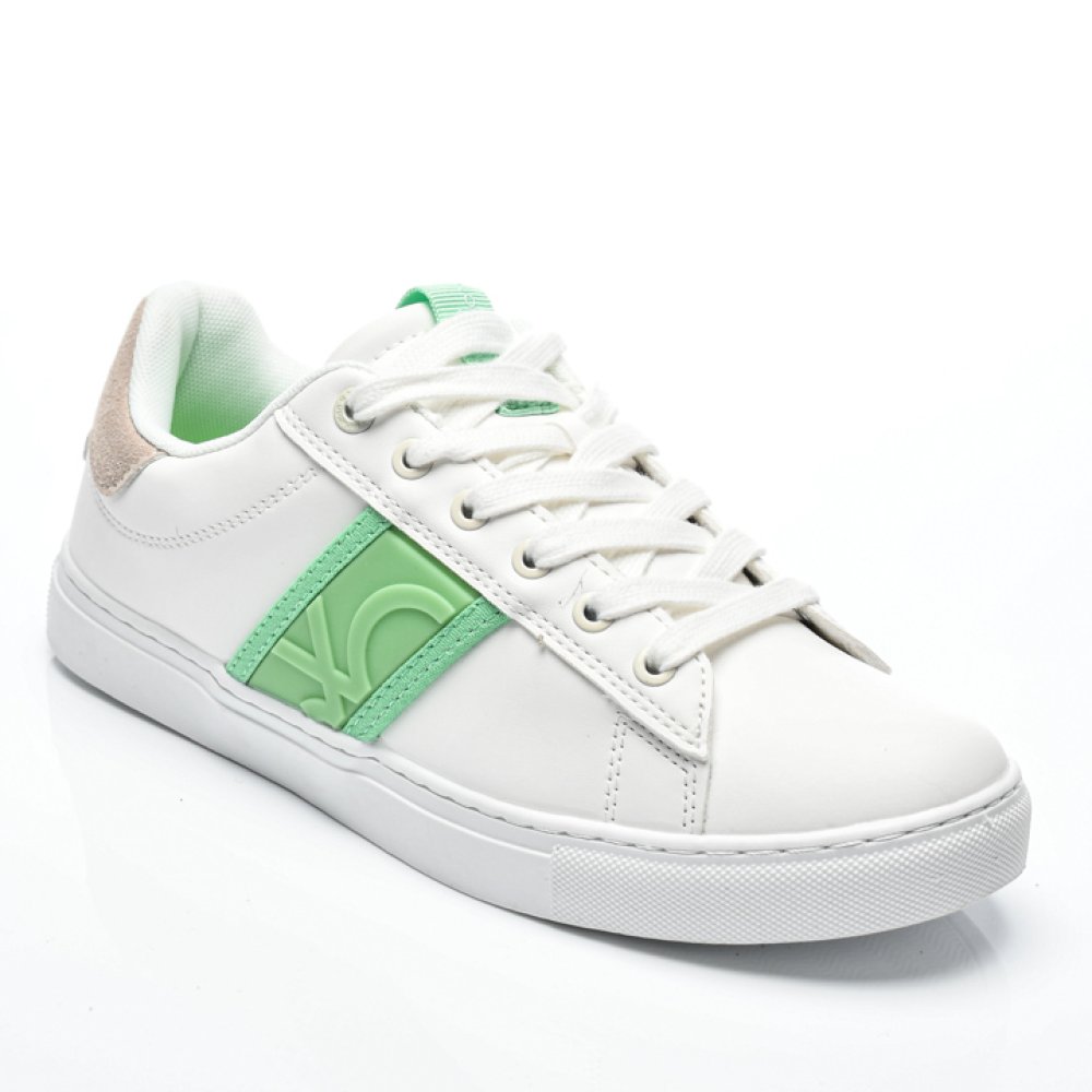 BENETON, PANTOFI SPORT WHITE GREEN BTW314120