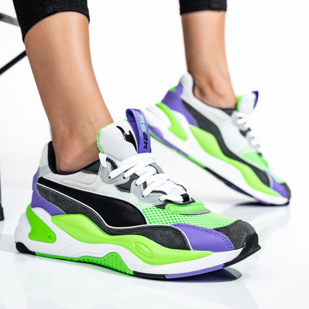 PUMA, PANTOFI SPORT GREEN PURPLE RS2K IE