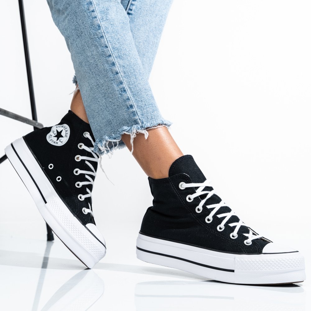 CONVERSE, SNEAKERS BLACK WHITE CTAS LIFT HI