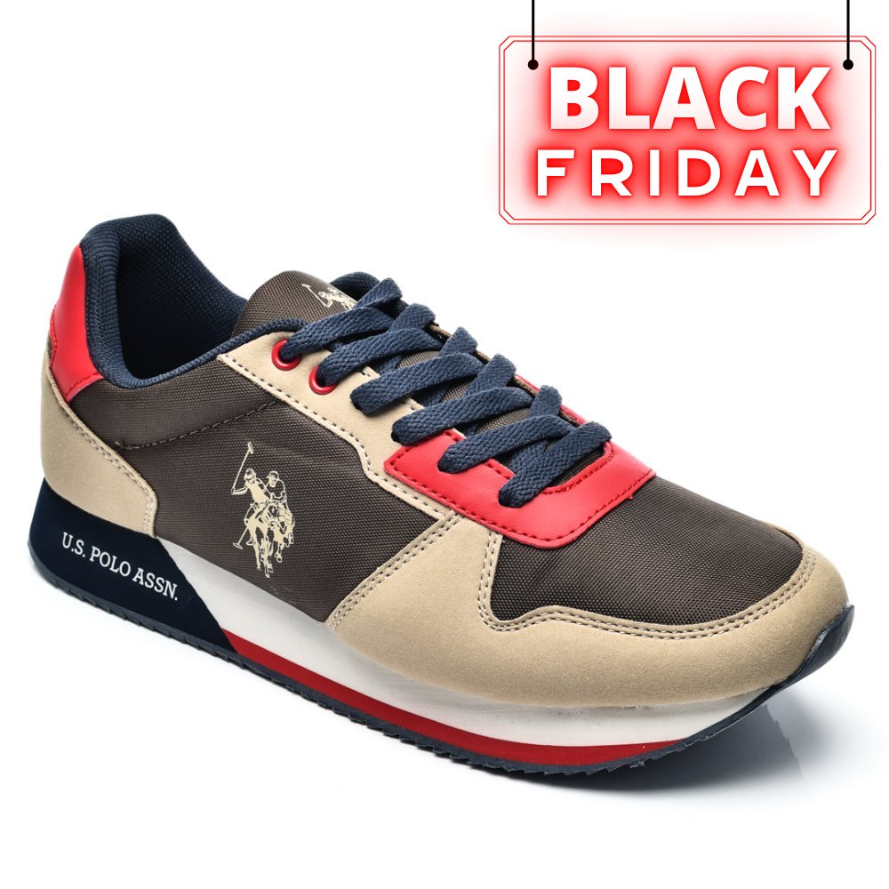 U.S. POLO ASSN, PANTOFI SPORT BROWN BEIGE NOBIL011