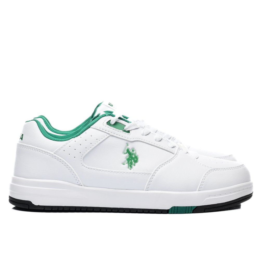 U.S. POLO ASSN, PANTOFI SPORT WHITE GREEN PRESTO