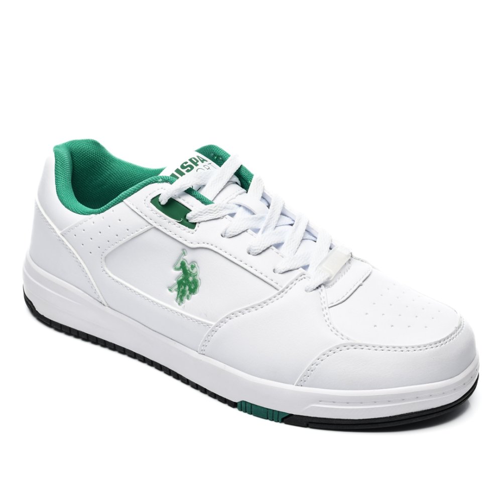 U.S. POLO ASSN, PANTOFI SPORT WHITE GREEN PRESTO