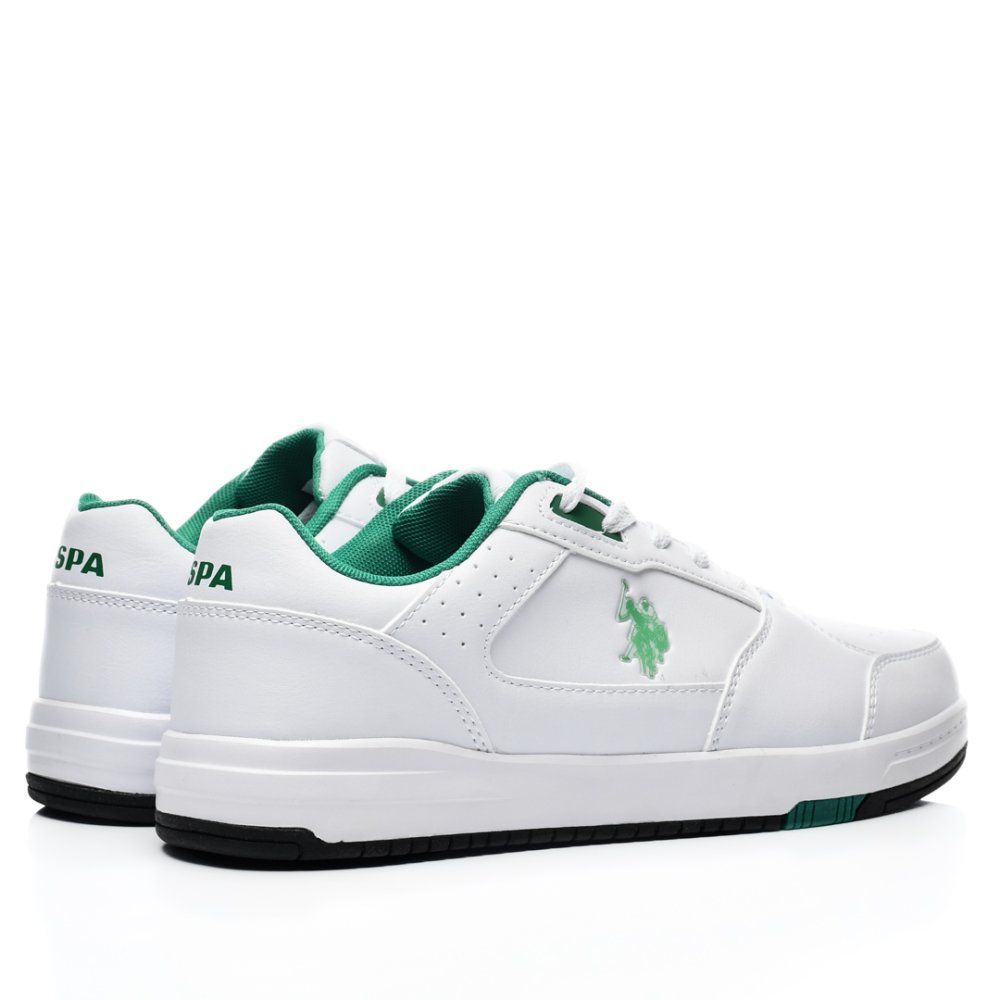 U.S. POLO ASSN, PANTOFI SPORT WHITE GREEN PRESTO