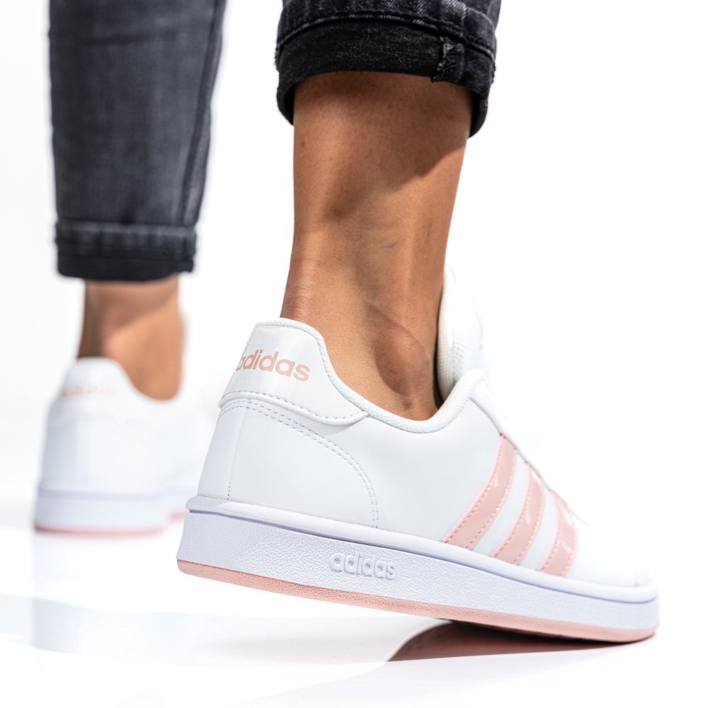 ADIDAS, PANTOFI SPORT WHITE PINK GRAND COURT BASE